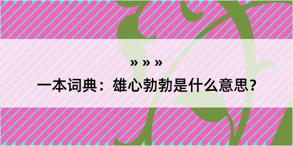 一本词典：雄心勃勃是什么意思？