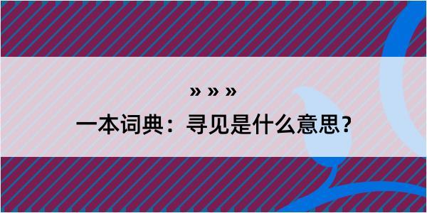 一本词典：寻见是什么意思？