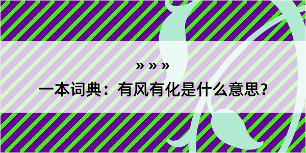 一本词典：有风有化是什么意思？