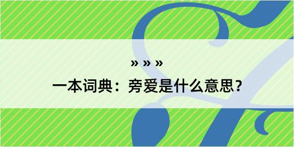 一本词典：旁爱是什么意思？