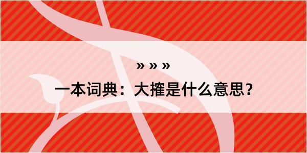 一本词典：大搉是什么意思？