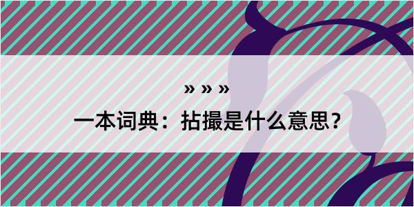 一本词典：拈撮是什么意思？