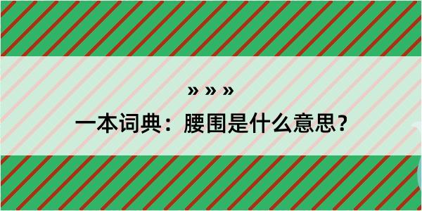 一本词典：腰围是什么意思？