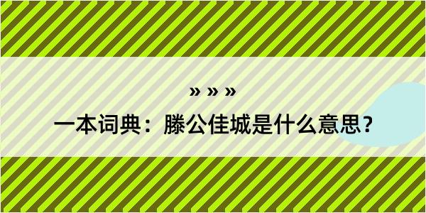 一本词典：滕公佳城是什么意思？