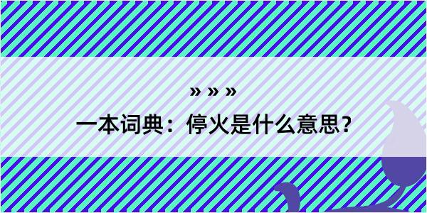 一本词典：停火是什么意思？