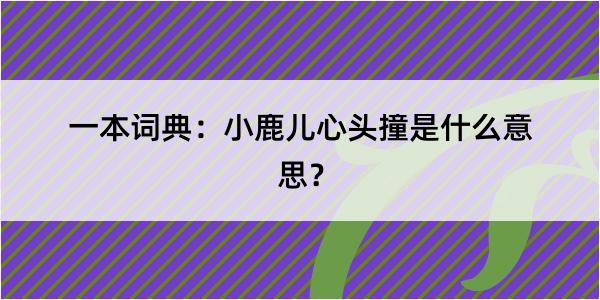 一本词典：小鹿儿心头撞是什么意思？