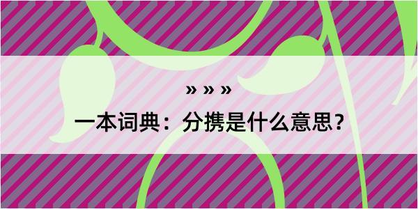 一本词典：分携是什么意思？