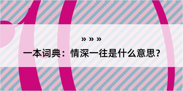 一本词典：情深一往是什么意思？