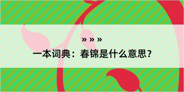 一本词典：春锦是什么意思？