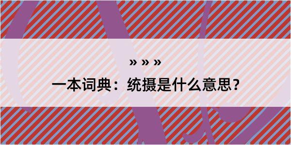 一本词典：统摄是什么意思？