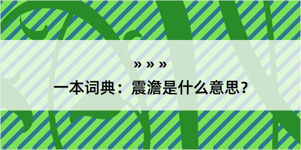 一本词典：震澹是什么意思？