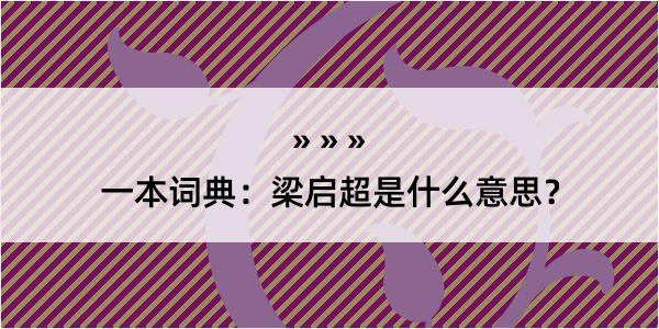 一本词典：梁启超是什么意思？