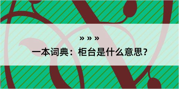 一本词典：柜台是什么意思？