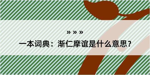 一本词典：渐仁摩谊是什么意思？