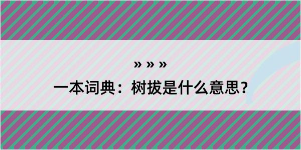 一本词典：树拔是什么意思？