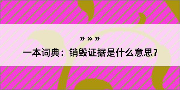 一本词典：销毁证据是什么意思？