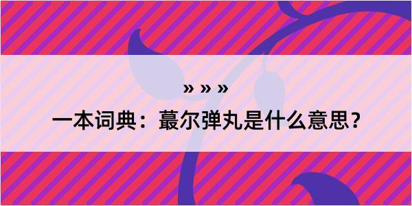 一本词典：蕞尔弹丸是什么意思？