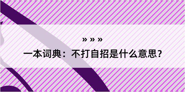 一本词典：不打自招是什么意思？