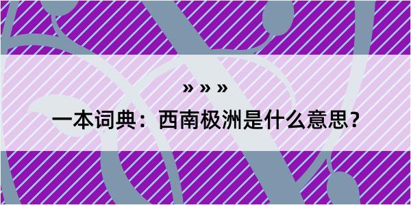 一本词典：西南极洲是什么意思？