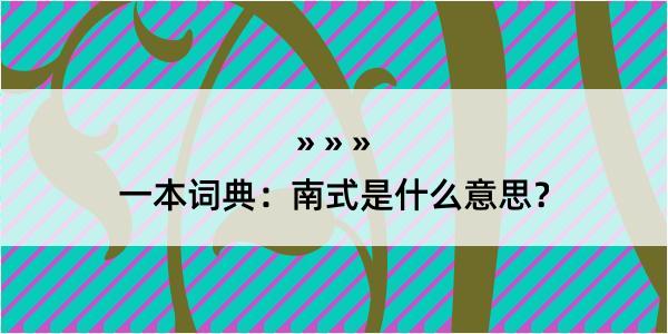 一本词典：南式是什么意思？