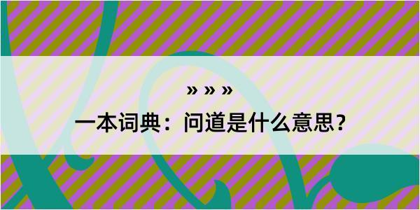 一本词典：问道是什么意思？