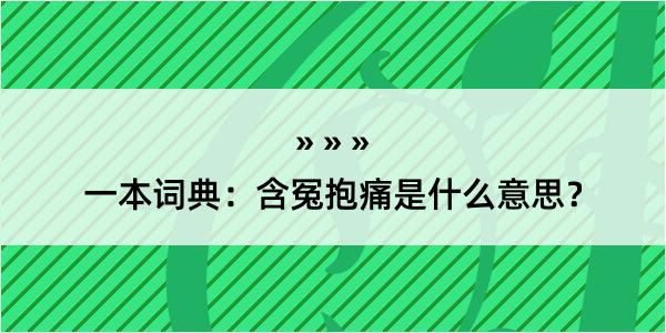 一本词典：含冤抱痛是什么意思？