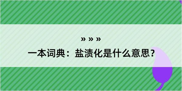 一本词典：盐渍化是什么意思？