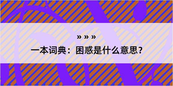 一本词典：困惑是什么意思？