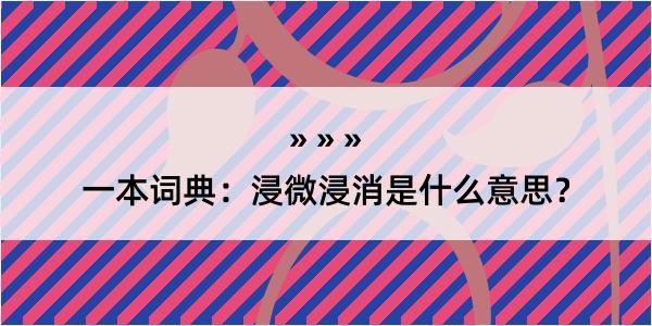 一本词典：浸微浸消是什么意思？