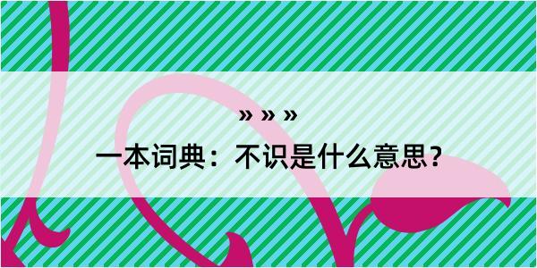 一本词典：不识是什么意思？