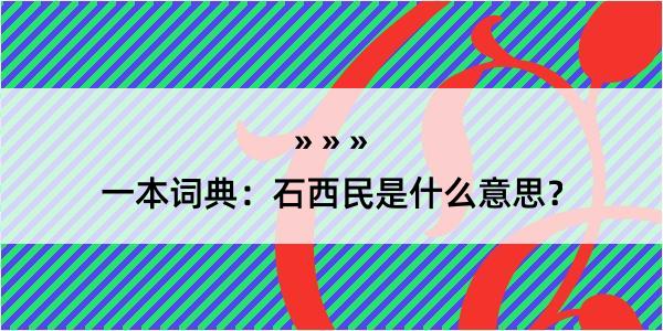 一本词典：石西民是什么意思？