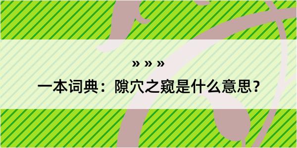 一本词典：隙穴之窥是什么意思？