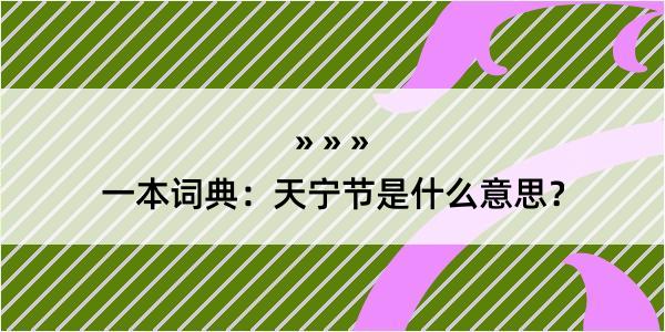 一本词典：天宁节是什么意思？