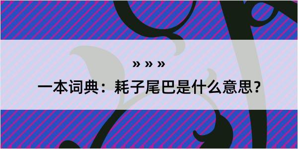 一本词典：耗子尾巴是什么意思？