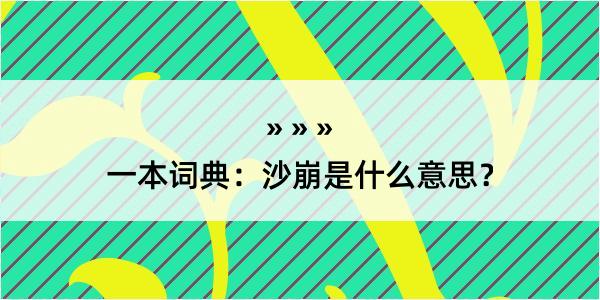 一本词典：沙崩是什么意思？