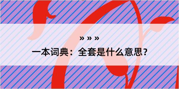 一本词典：全套是什么意思？