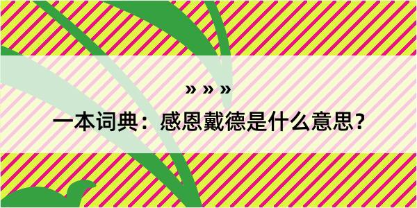 一本词典：感恩戴德是什么意思？