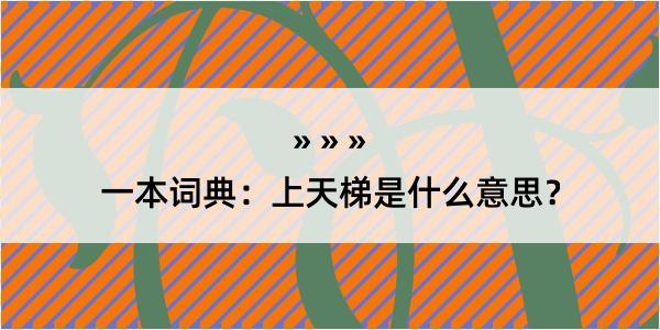 一本词典：上天梯是什么意思？