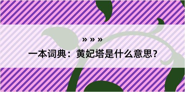 一本词典：黄妃塔是什么意思？