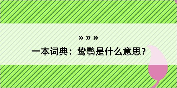 一本词典：鸷鹗是什么意思？