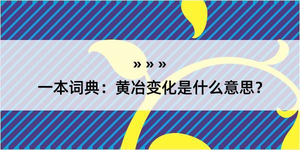 一本词典：黄冶变化是什么意思？