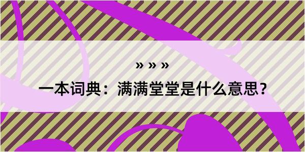 一本词典：满满堂堂是什么意思？