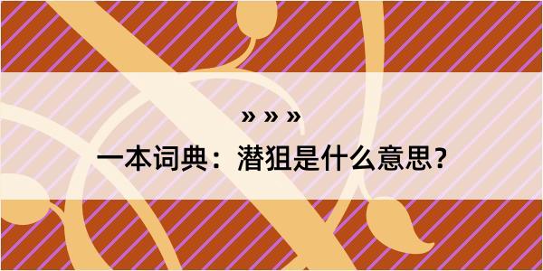 一本词典：潜狙是什么意思？