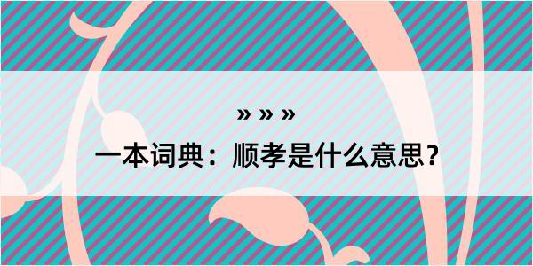 一本词典：顺孝是什么意思？