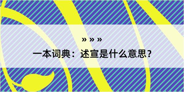 一本词典：述宣是什么意思？