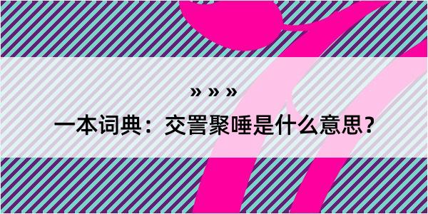 一本词典：交詈聚唾是什么意思？