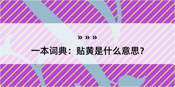 一本词典：贴黄是什么意思？