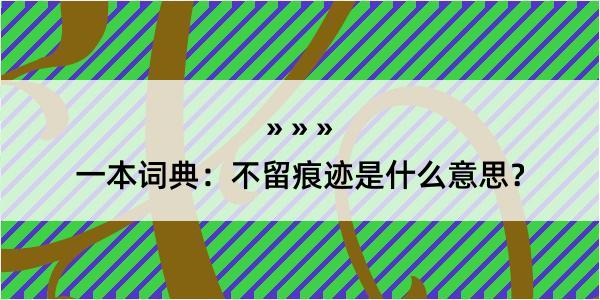 一本词典：不留痕迹是什么意思？