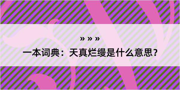 一本词典：天真烂缦是什么意思？