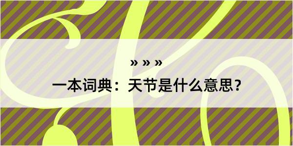 一本词典：天节是什么意思？